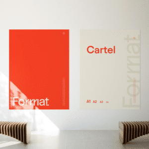 posters publicitarios personalizados colocados en pared para promoción de eventos